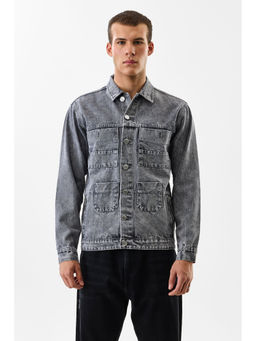 Snitch - Ash Grey Acid Wash Regular Casual Jacket