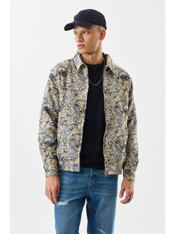 Snitch - Beige Floral Relaxed Casual Jacket