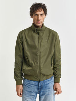GANT - Men's Green Solid Lightweight Harrington Bomber Jacket