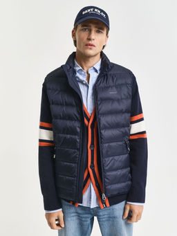 GANT - Men's Blue Solid Regular Fit Puffer Jacket