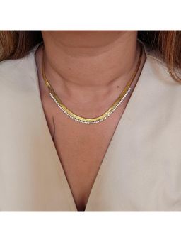 TAAHIRA JEWELLERY - 18K Gold Plated Snake Chain Zirconia Tennis Necklace