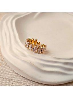 TAAHIRA JEWELLERY - 18K Gold Plated Zircon Marquise Adjustable Ring