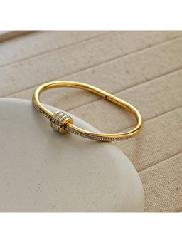 TAAHIRA JEWELLERY - 18K Gold Plated Luxury Zircon Inlaid Screw Bracelet