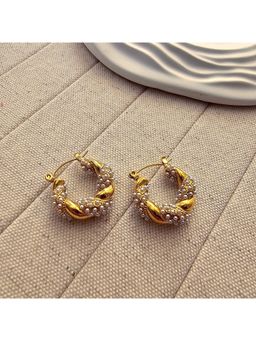 TAAHIRA JEWELLERY - 18K Gold Plated Lara Pearl Studded Earrings