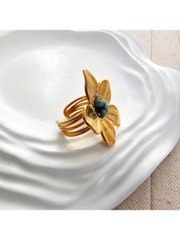 TAAHIRA JEWELLERY - 18K Gold Plated Bianca Gold Flower Ring