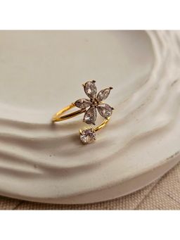 TAAHIRA JEWELLERY - 18K Gold Plated Cove Zircon Adjustable Ring