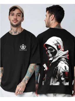 Glito - Black Men's Cotton Printed Oversized T-shirt