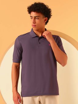 Glito - Purple Men's Cotton Blend Polo T-shirt
