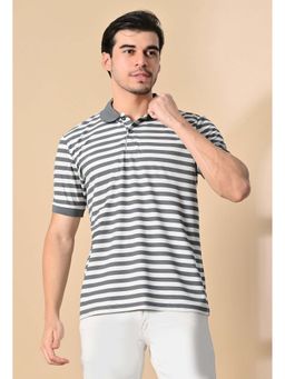 Glito - Grey Men's Cotton Blend Polo T-shirt