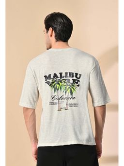 Glito - Grey Men's Cotton Printed Oversized T-shirt