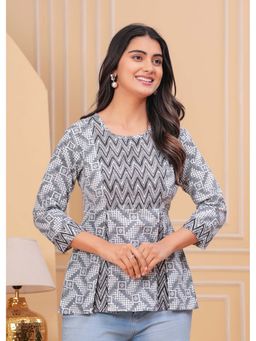 Kipek - Womens Grey Printed Top