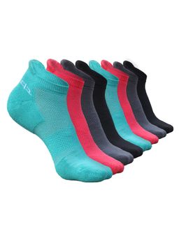 Heelium - Bamboo Ankle Socks for Women - 8 Pairs - 2Pink - 2Teal - 2Grey - 2Black