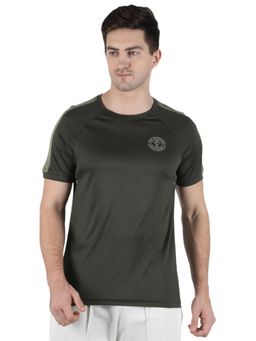 Rock.it - Men Olive Round Neck Smart Fit Half Sleeve T-Shirt