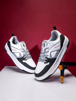 Red Tape - Men's Solid White & Black Sneakers