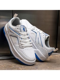 Red Tape - Men's Solid White Blue Sneakers