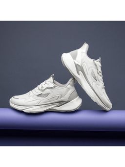 Red Tape - Mens Textured White-Grey Walking Shoes