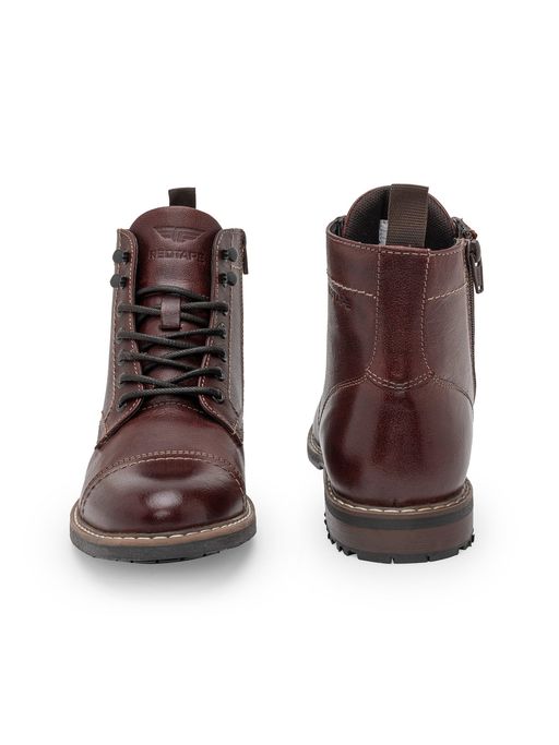 Men Boots Red Tape High Ankle Boots Genuine Leather Ankle Length