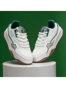 Red Tape - Mens Solid Off White & Green Casual Sneaker Shoes