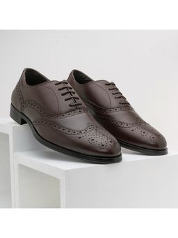 Red Tape - Mens Solid Dark Brown Oxford Style Brogues Shoes
