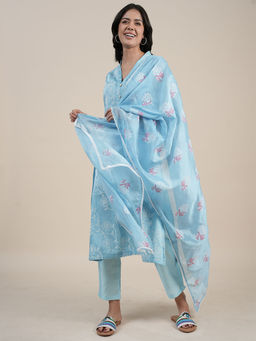 Heeposh - Khari Printed Kurta with Trouser & Dupatta (Set of 3)