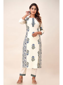 SVARCHI - Womens Cotton Floral Print Straight Kurta