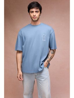 FREAKINS - Mens Doggo Over All Blue T-Shirt