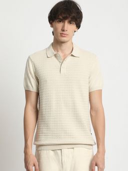 The Bear House - Mens Textured Regular Fit Polo T-Shirt