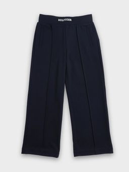 Tommy Hilfiger - Girls Solid/Plain Wide Leg Fit Mid Rise Trouser - Blue