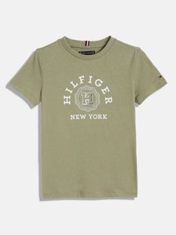 Tommy Hilfiger - Boys Logo Regular Fit Cotton T-Shirt - Green