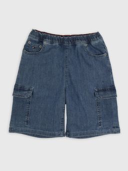 Tommy Hilfiger - Boys Regular Fit Solid/Plain Mid Rise Short - Blue