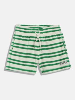 Tommy Hilfiger - Girls Striped Regular Fit Mid Rise Short - Green