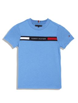 Tommy Hilfiger - Boys Logo Regular Fit Cotton T-Shirt - Blue