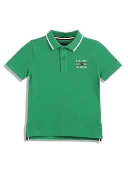 Tommy Hilfiger - Boys Logo Regular Fit Cotton Polo T-Shirt - Green