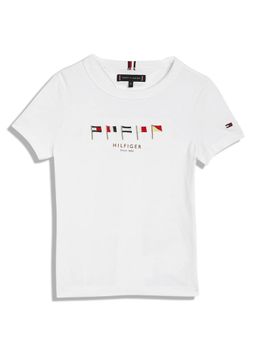 Tommy Hilfiger - Boys Logo Regular Fit Cotton T-Shirt - White