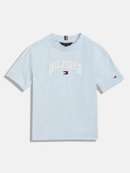 Tommy Hilfiger - Boys Logo Relaxed Fit Cotton T-Shirt - Blue