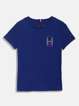 Tommy Hilfiger - Boys Logo Regular Fit Cotton T-Shirt - Blue