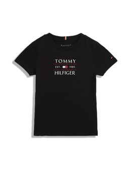 Tommy Hilfiger - Boys Logo Regular Fit Cotton T-Shirt - Black