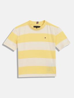 Tommy Hilfiger - Boys Striped Relaxed Fit Cotton T-Shirt - Multi-Color