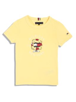 Tommy Hilfiger - Boys Graphic Regular Fit Cotton T-Shirt - Yellow