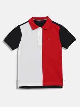 Tommy Hilfiger - Boys Colorblock Regular Fit Cotton Polo T-Shirt - Multi-Color