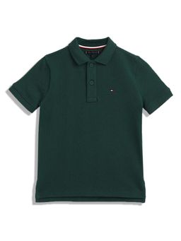 Tommy Hilfiger - Boys Striped Regular Fit Cotton Polo T-Shirt - Green