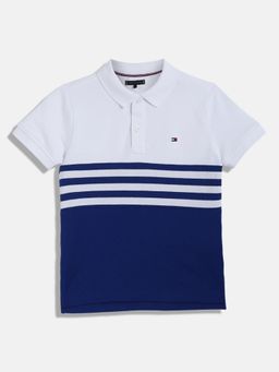 Tommy Hilfiger - Boys Colorblock Regular Fit Cotton Polo T-Shirt - Blue