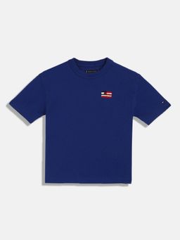 Tommy Hilfiger - Boys Logo Relaxed Fit Cotton T-Shirt - Blue