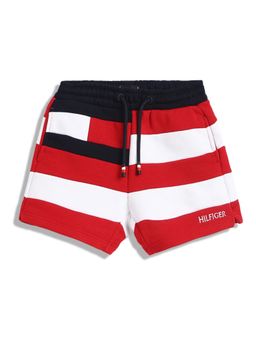 Tommy Hilfiger - Boys Striped Relaxed Fit Cotton Short - Red