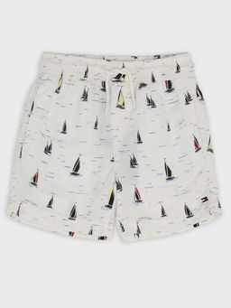 Tommy Hilfiger - Boys Regular Fit Conversational Mid Rise Short - White