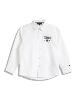 Tommy Hilfiger - Boys Logo Regular Fit Cotton Shirt - White