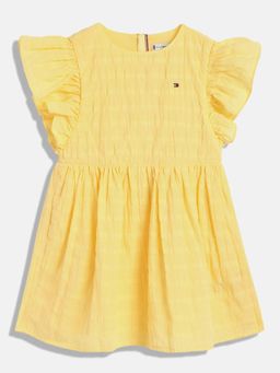 Tommy Hilfiger - Girls Regular Fit Cotton Dress - Yellow