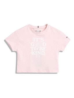 Tommy Hilfiger - Girls Relaxed Fit Cotton T-Shirt - Pink