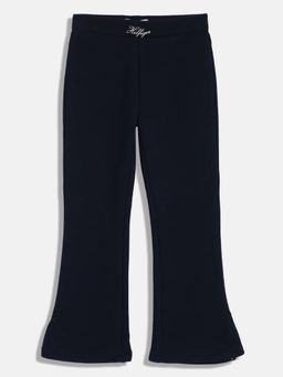 Tommy Hilfiger - Girls Solid/Plain Skinny Fit Cotton Trouser - Navy Blue