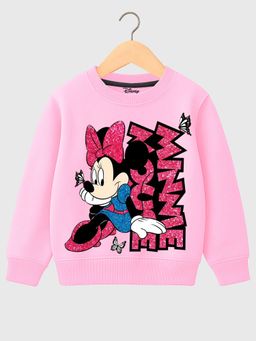 Kuchipoo - Girls Pink Disney Character Winterwear Sweatshirt